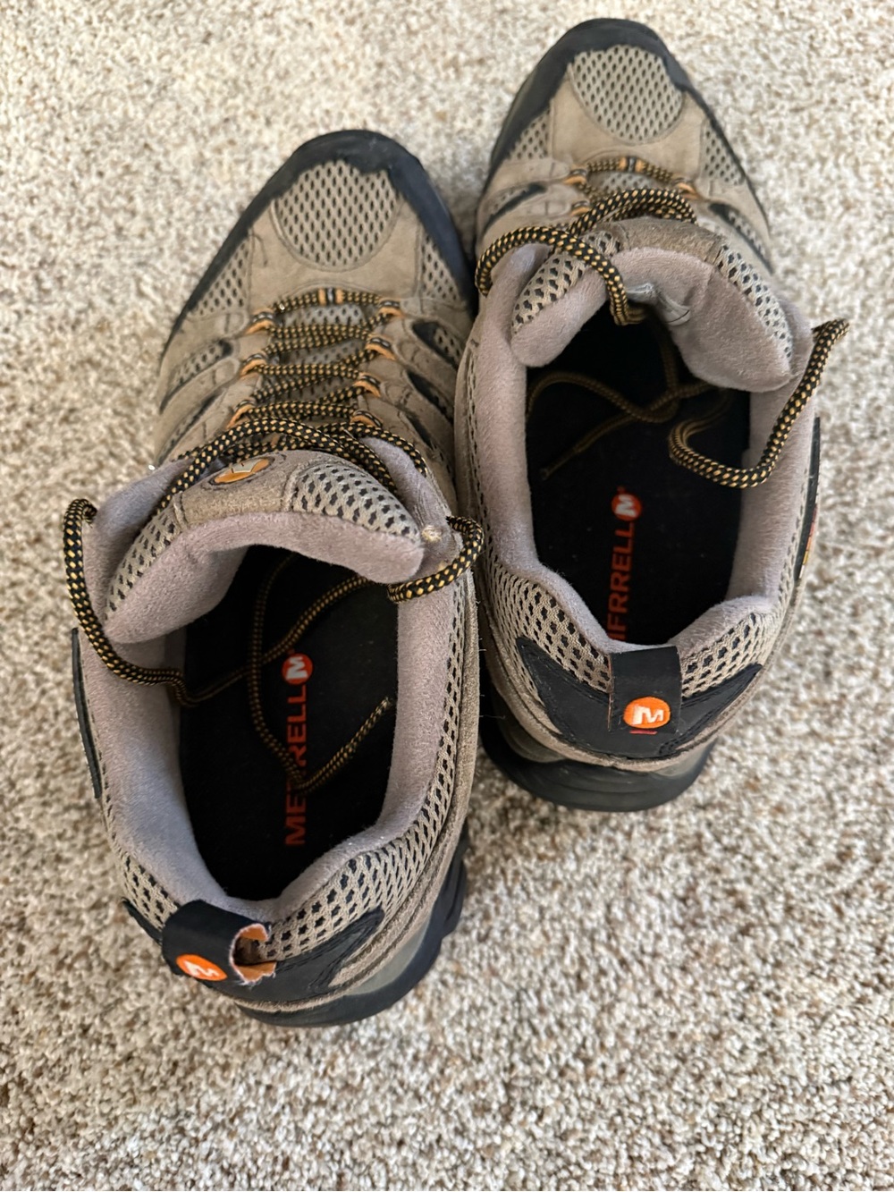 Merrell Men's Tan and Black Trail Hiking Shoes - Picture 2 of 4